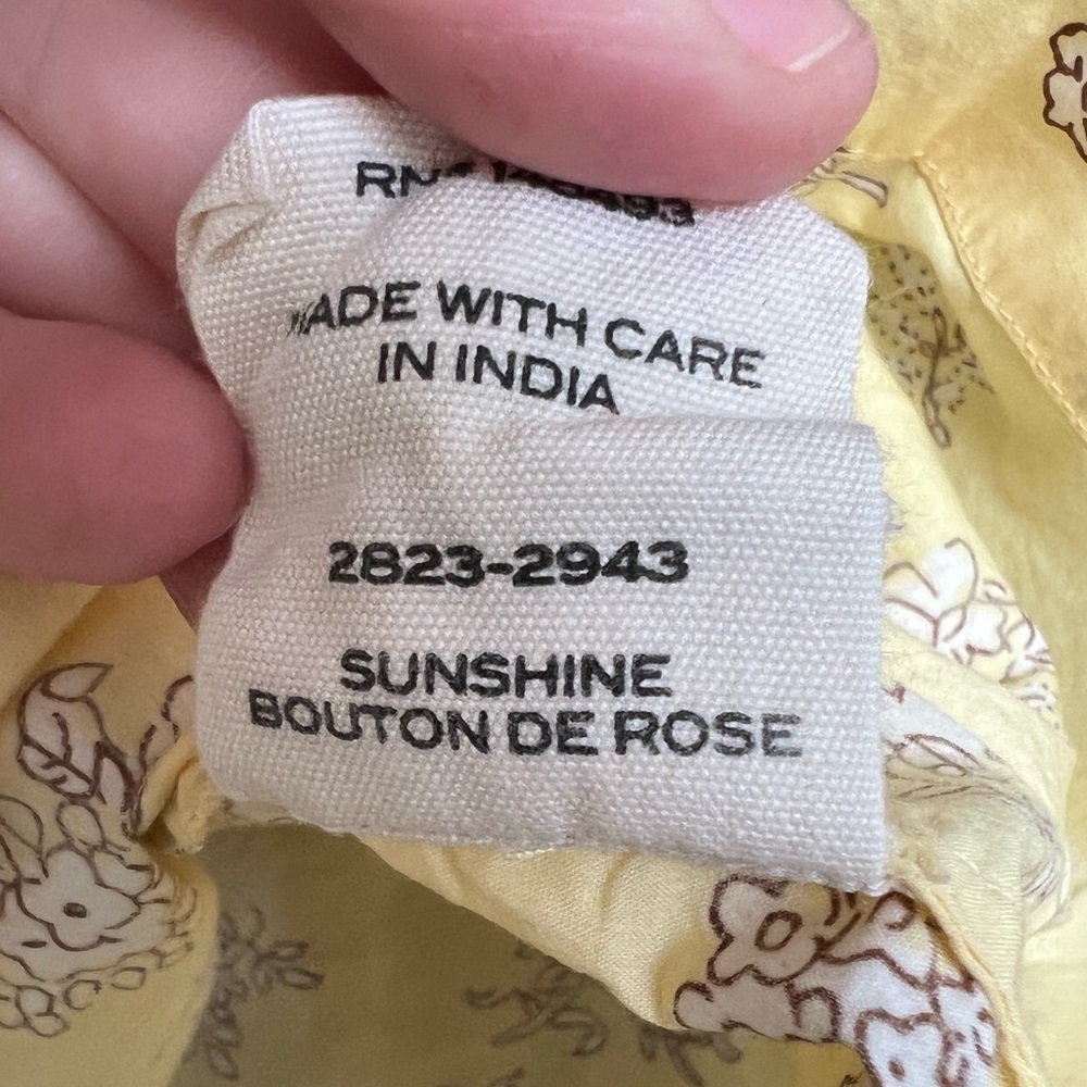 DOEN Julie Mini Dress in Sunshine Bouton De Rose Print, Size Large - Picture 10 of 11